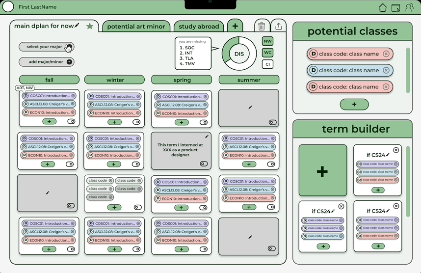 Dragging courses between terms on the home page