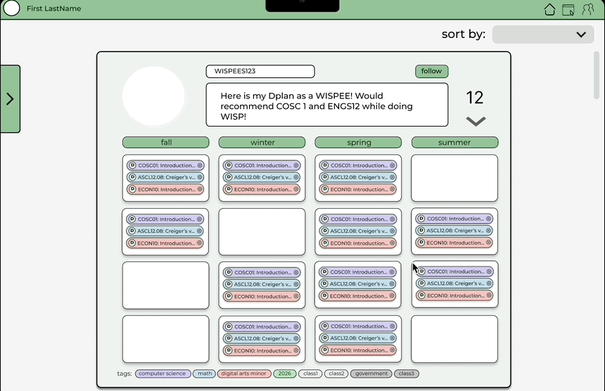 Main feed scrolling